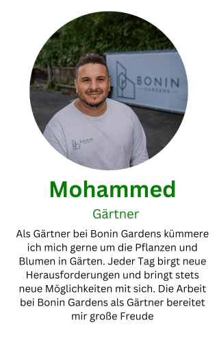 Mohammed, Gärtner von Bonin Gardens Gartenpflege